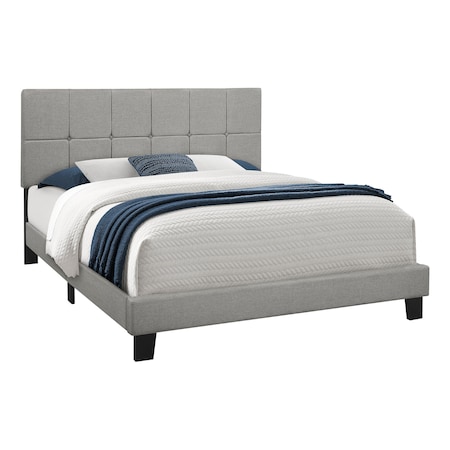 Monarch Specialties Bedroom Accent, Nightstand, End, Side, Lamp, Storage Drawer, Bedroom, Upholstered, Linen Look, Beige I 5605